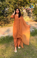 Self printed Co - ord comfort brasso dyed Cotton - Chikankari official