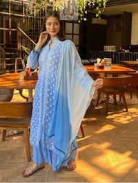 Shaded Fancy Mukaish Work Chikankari Set - Chikankari official