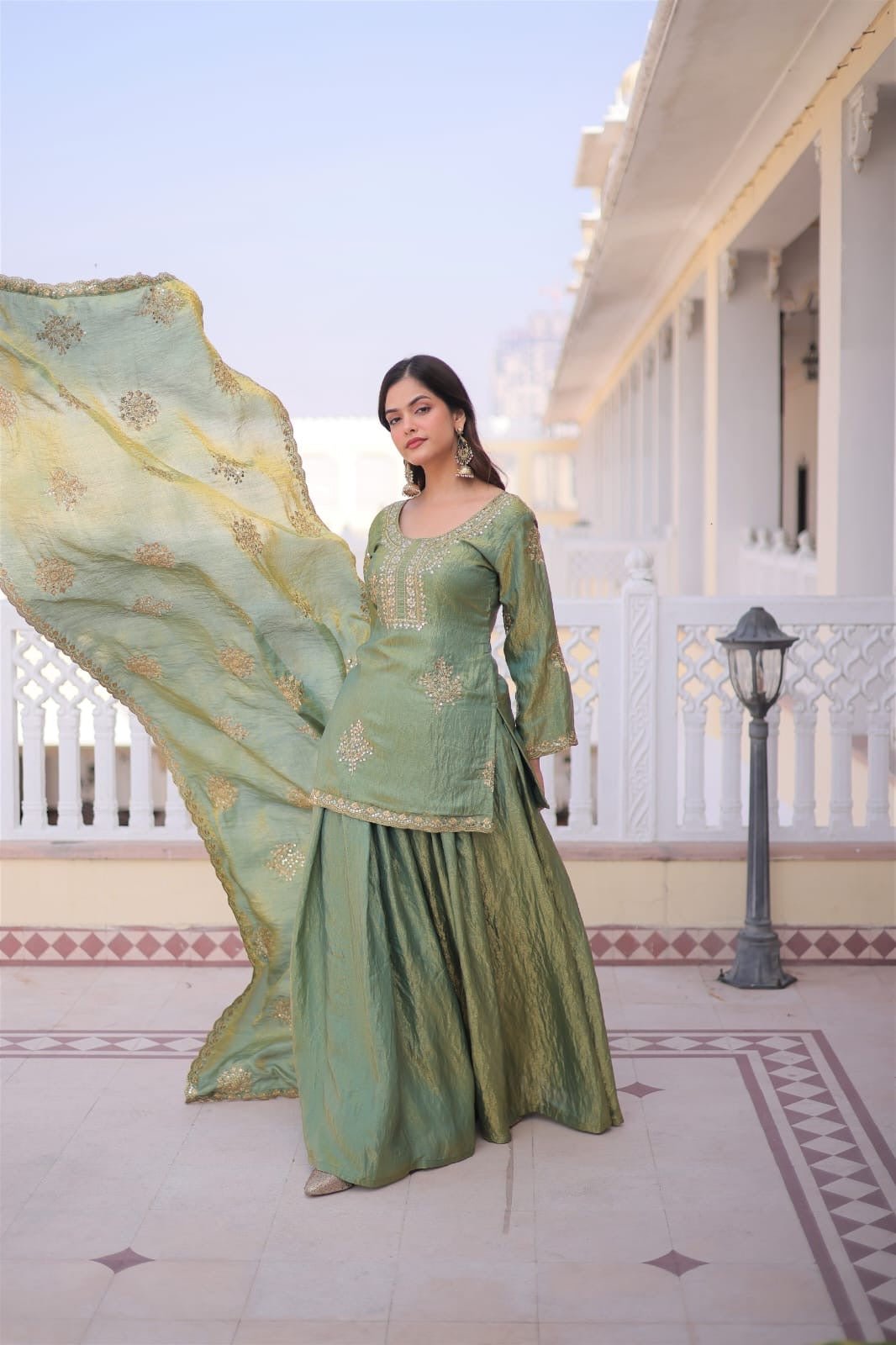 Sharara dupatta Set Viral Ethnic set - Chikankari official