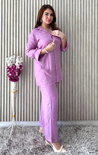 Shirt Style rayon co - ord - Chikankari official