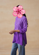 Short chikankari Rayon Soft top - Chikankari official