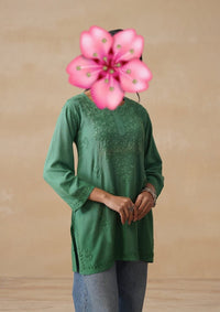 Short chikankari Rayon Soft top - Chikankari official