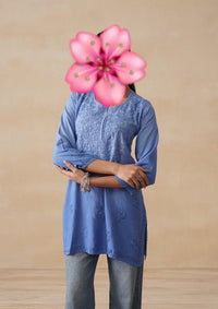 Short chikankari Rayon Soft top - Chikankari official