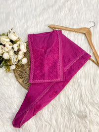 Short Dhoti Co ord Set - Chikankari official
