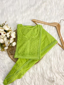 Short Dhoti Co ord Set - Chikankari official
