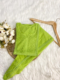 Short Dhoti Co ord Set - Chikankari official