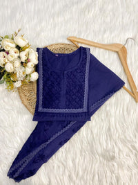 Short Dhoti Co ord Set - Chikankari official