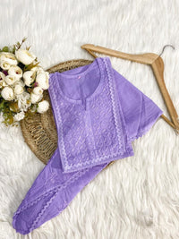 Short Dhoti Co ord Set - Chikankari official