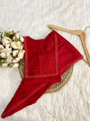 Short Dhoti Co ord Set - Chikankari official