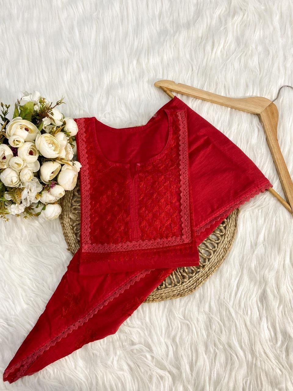 Short Dhoti Co ord Set - Chikankari official