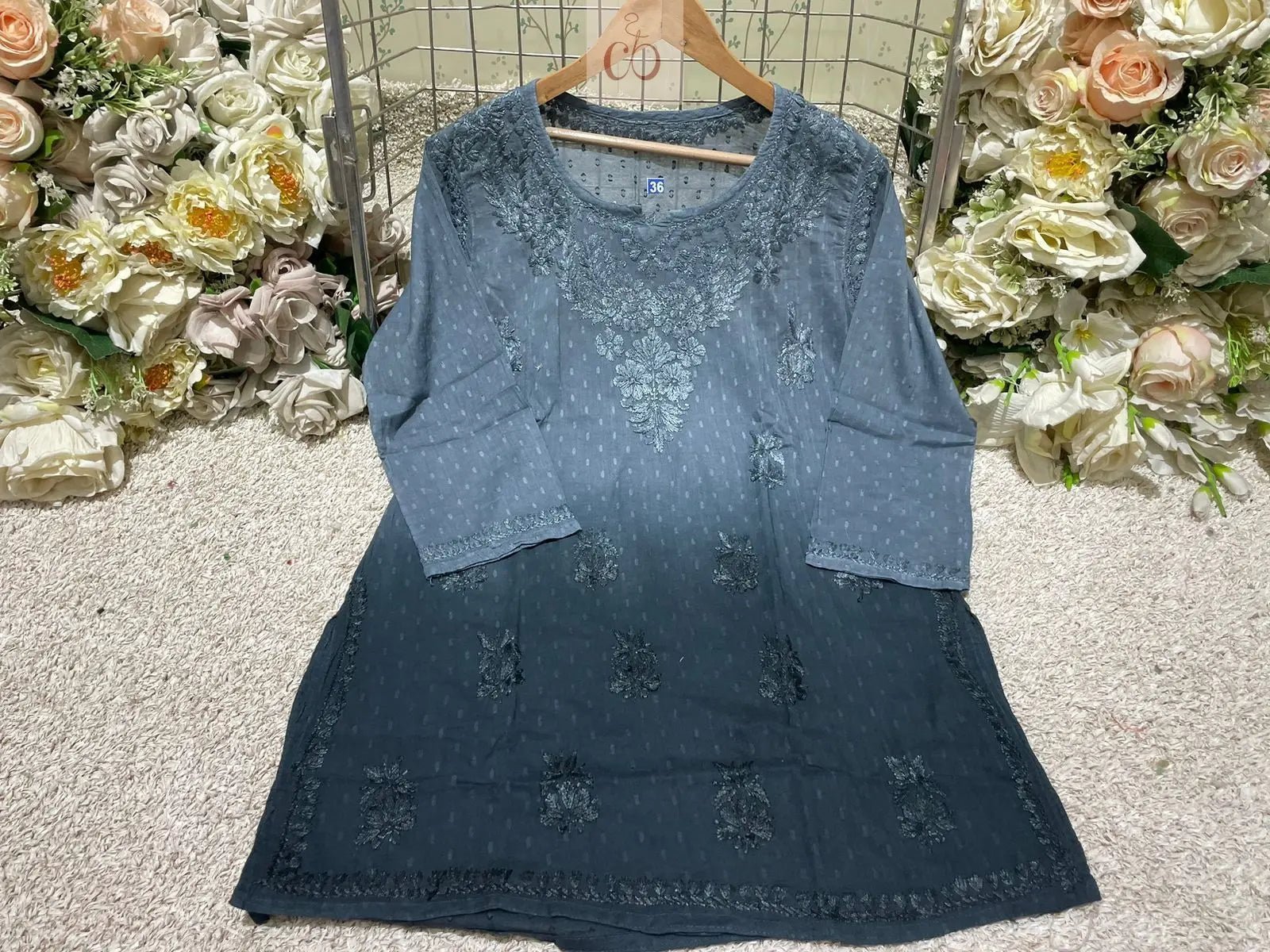short Dobby cotton top ( limited stock ) - Chikankari official