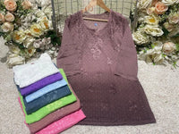 short Dobby cotton top ( limited stock ) - Chikankari official