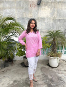 short Dobby cotton top ( limited stock ) - Chikankari official