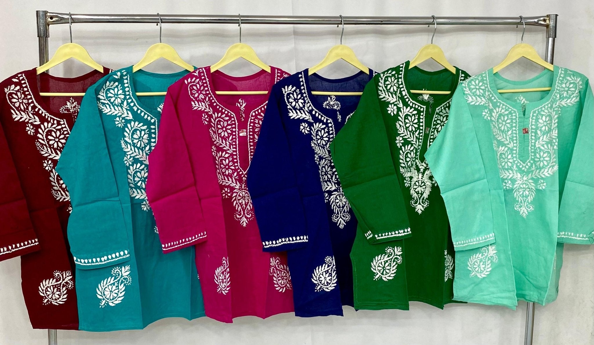 Short Kashmiri Chikan Top - Chikankari official