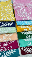Short Kashmiri Chikan Top - Chikankari official