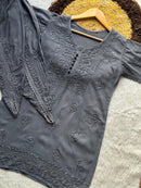 Short Kurta Dhoti Designed With modern Touch - Chikankari official