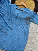 Short Kurta Dhoti Designed With modern Touch - Chikankari official