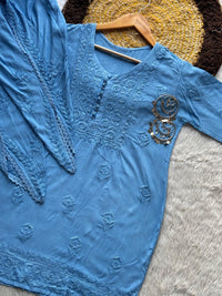 Short Kurta Dhoti Designed With modern Touch - Chikankari official