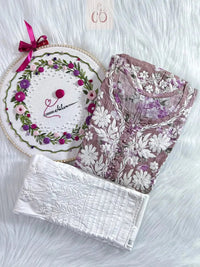 Short Mul gown with Lycra Pant💕 - Chikankari official