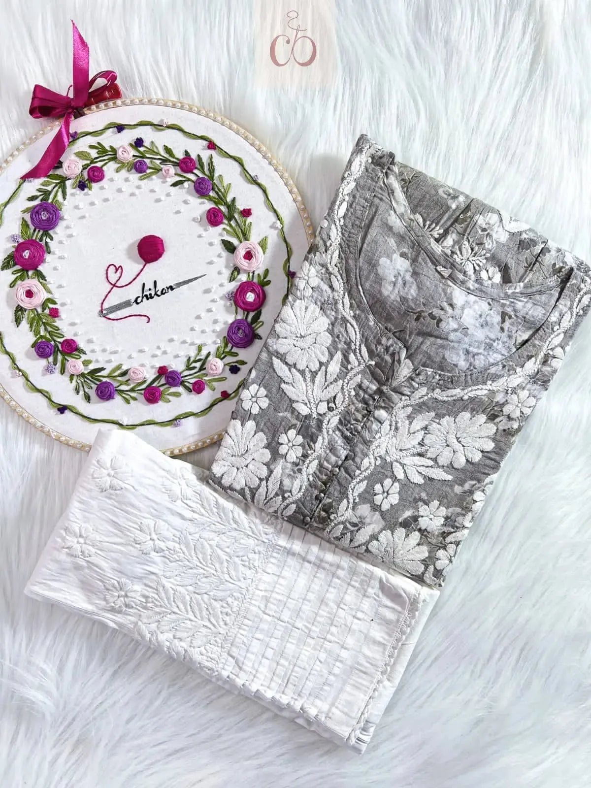 Short Mul gown with Lycra Pant💕 - Chikankari official