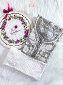 Short Mul gown with Lycra Pant💕 - Chikankari official