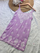 Short Noodle strap middy top - Chikankari official