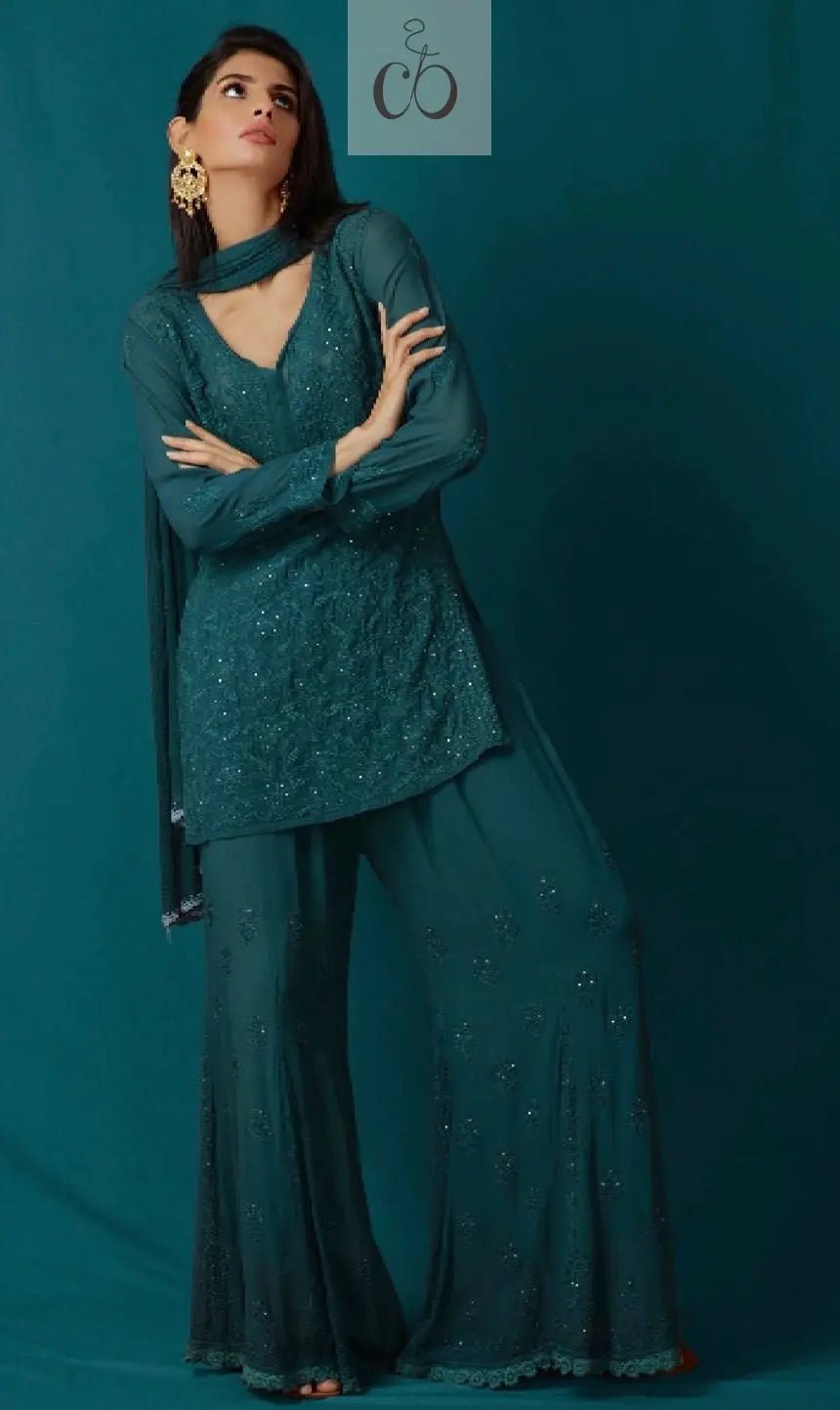 Short Viscose Pair - Chikankari official