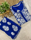 Side Border Cut work Rayon 2pc Set plus size - Chikankari official