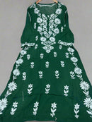 Side rose Bell Modal Kurta - Chikankari official