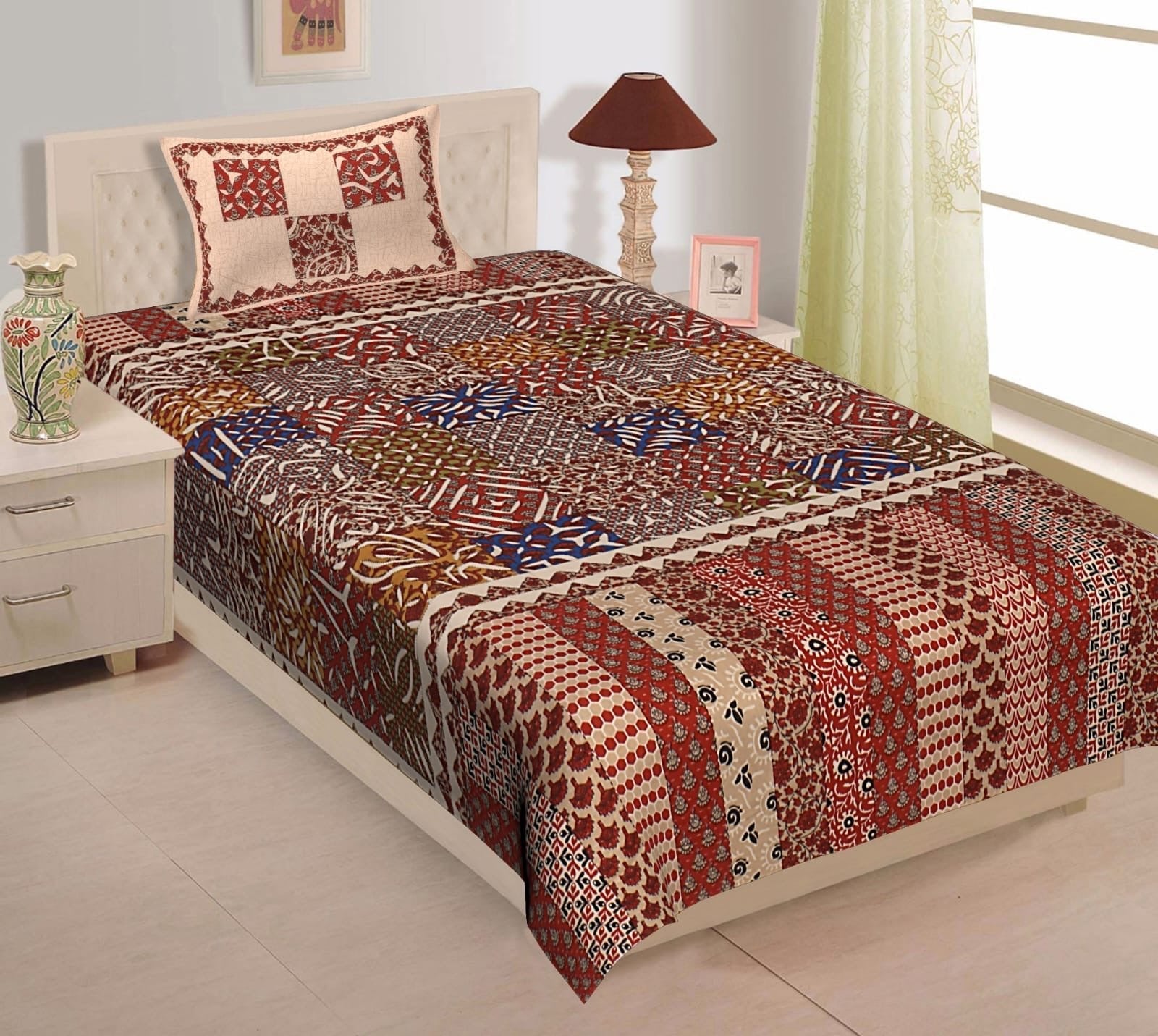 Single Bedsheets Autoloom - Chikankari official