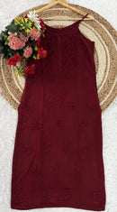 Sleeveless rayon Ghaspatti Soft Gala Buti top - Chikankari official