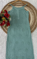 Sleeveless rayon Ghaspatti Soft Gala Buti top - Chikankari official