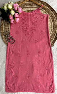 Sleeveless rayon Ghaspatti Soft Gala Buti top - Chikankari official