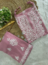 Sleeveless Rayon Kurti with Embroidery - Chikankari official