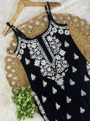 Sleeveless Rayon Kurti with Embroidery - Chikankari official