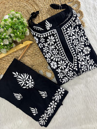 Sleeveless Rayon Kurti with Embroidery - Chikankari official