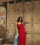 Sleveeless Noodle Strap Rayon 3pc Set - Chikankari official