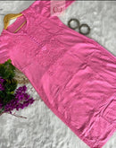 Slub Cotton Dyed Kurtis - Chikankari official
