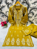 Small Sizes Modal Silk Kurta And Plazzo - Chikankari official
