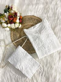Smooth shiny 3d rayon chikankari - Chikankari official