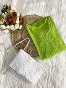 Smooth shiny 3d rayon chikankari - Chikankari official