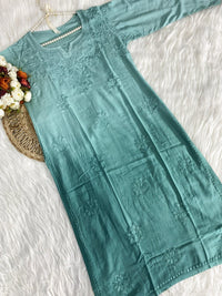 Smooth shiny 3d rayon chikankari - Chikankari official