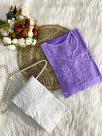 Smooth shiny 3d rayon chikankari - Chikankari official