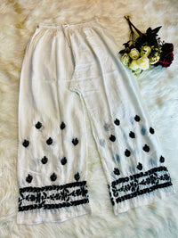Soft and breazy heavy white and black modal set - Chikankari official
