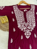 Soft & Breezy Elegant Modal Cotton Heavy kurtis - Chikankari official