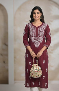 Soft & Breezy rayon Ghaspatti kurta and pant - Chikankari official