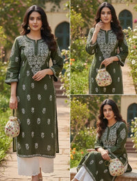 Soft & Breezy rayon Ghaspatti kurta and pant - Chikankari official