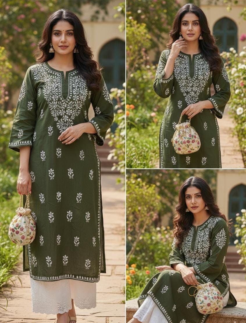 Soft & Breezy rayon Ghaspatti kurta and pant - Chikankari official