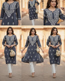 Soft & Breezy rayon Ghaspatti kurta and pant - Chikankari official