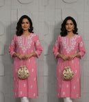 Soft & Breezy rayon Ghaspatti kurta and pant - Chikankari official